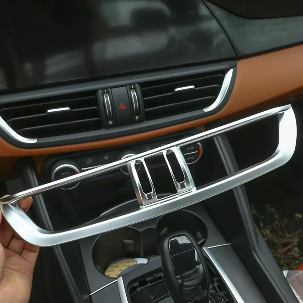 

ABS Plastic Chrome Center Console Air Conditioning Vent Frame Trim Refitting Accessories for Alfa Romeo Giulia 2017-2019 Models