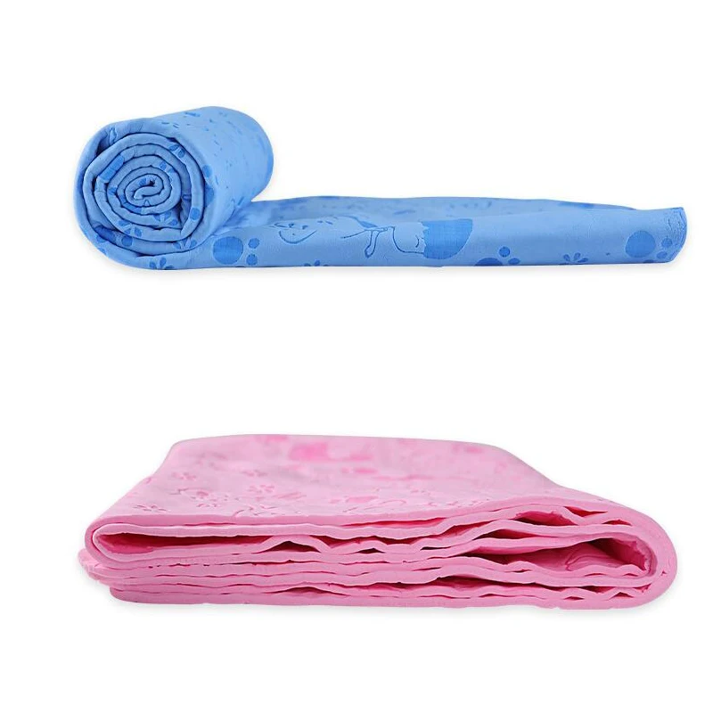 Pet supplies Dog Bath synthetic deerskin Strong water absorption Dogs Printed bath towel Hair Dry Towel Easy Cleaning Wipes