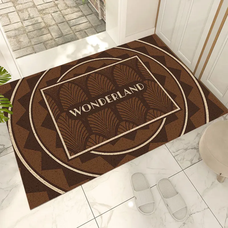 

Custom PVC Silk Loop Pads Retro Inustrial Doormat Carpet Mat Rug Non-Slip Floor Decor Home Entrance Bathroom Kitchen Balcony