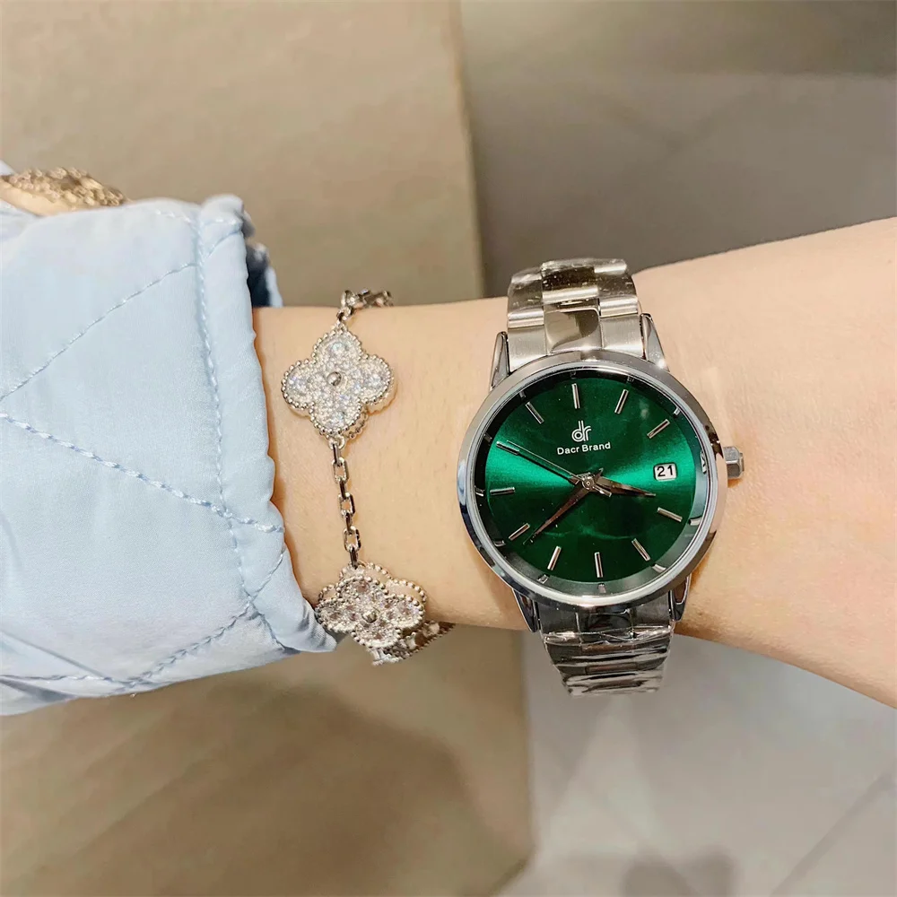 Minimalist Simple Neutral Girls Students Watches for Women Calendar Analog Wrist watch Alloy Bracelets Watches Water Resistant