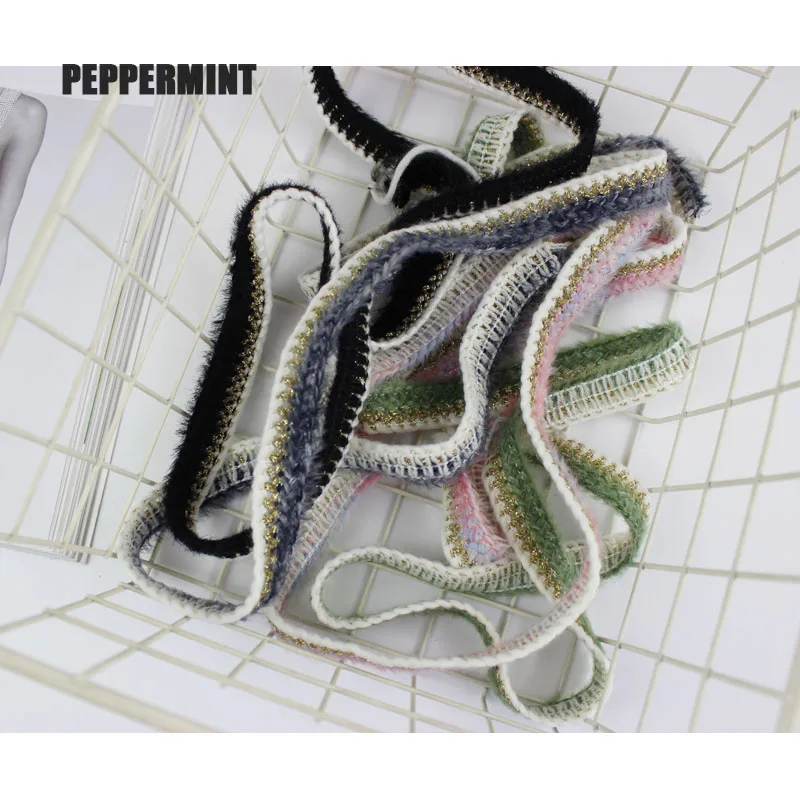 1 Yard Furry Woven Trim Soft Golden Braid Webbing Jacquard Rope  Jacket Lace Sewing Accessory for Garment DIY vintage