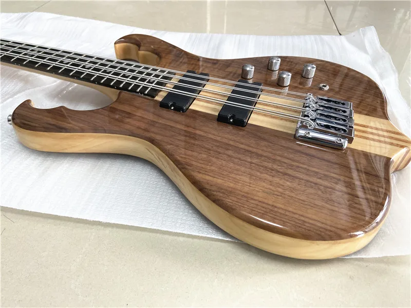 High quality custom edition 8 string walnut electric bass integrated link full body closed pickup free shipping