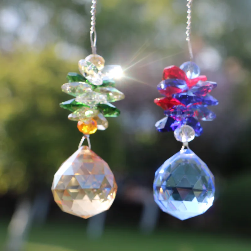 

1PCS 30mm Crystal Ball Suncatcher Rainbow Maker Chakra Hanging Prism Pendant Window Sun Catchers for Home Garden Decoration Gift