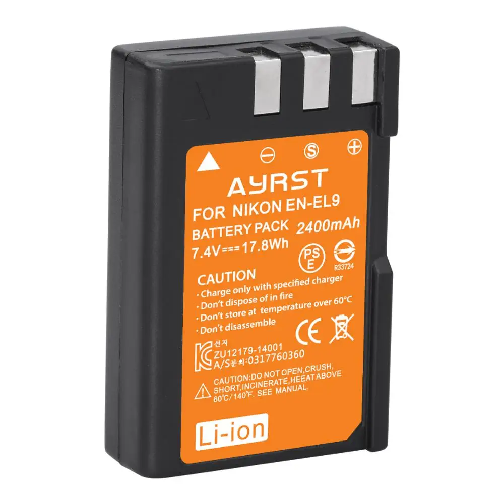 2400mAh EN-EL9 EN EL9 EN-EL9a EN EL9a EL9a camera Battery For Nikon EN-EL9a D40 D60 D40X D5000 D3000 Camera