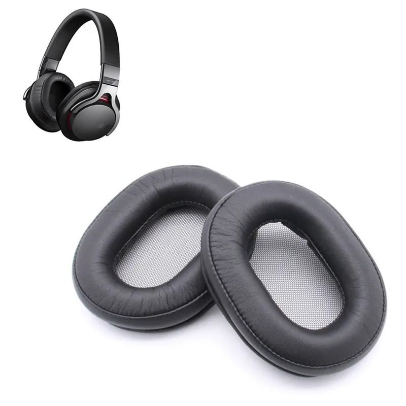 بطانة للأذن وسادة لسوني MDR-1RBT سماعات استبدال منصات الأذن لينة بروتين الجلود الذاكرة الإسفنج رغوة غطاء للأذنين البني الأسود