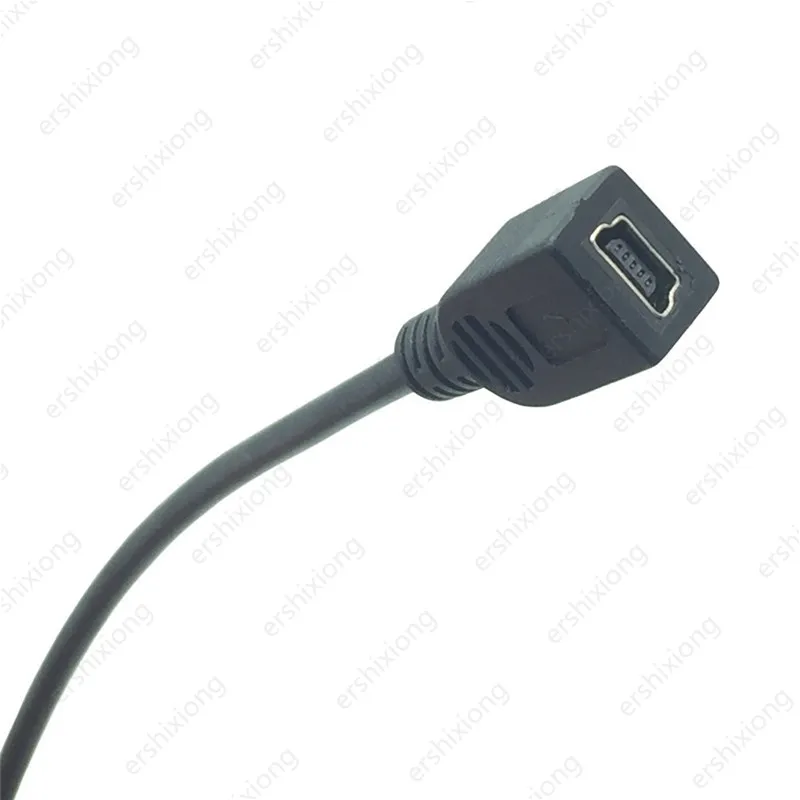 Mini przedłużacz USB 5Pin wtyk męski do żeńskie gniazdo Adapter danych kabel przewodzący w górę/w dół/w lewo/pod kątem 90 stopni przewód 25cm