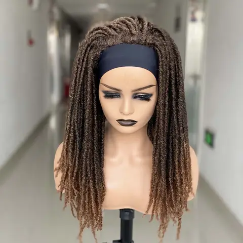 Cosplay Dreadlock Wig Synthetic Hair Headband Crochet Braid Wig Heat Resistant Black Color Wigs For Black Women/Men In Daily