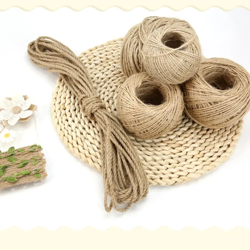 1/2/3/4/5/6/8/10/12/14/16/18mm Hand-woven Hemp Rope Diy For Photo Wall  Retro Crafts Fence Decoration Natural Jute Tied Rope