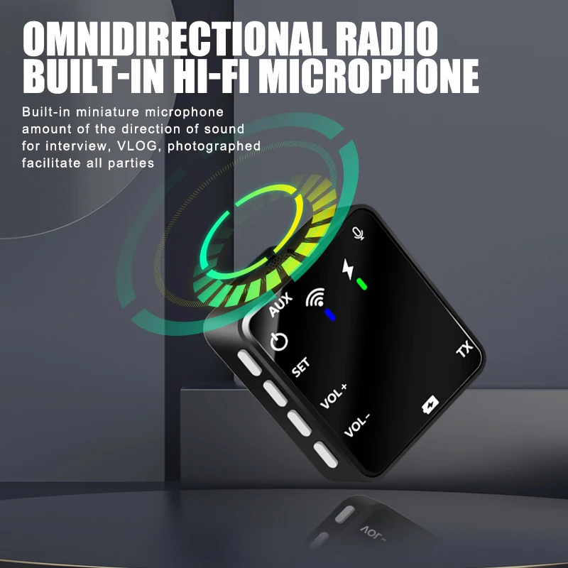 Wireless lavalier microphone, mobile phone camera, noise reduction, interview recording, live radio