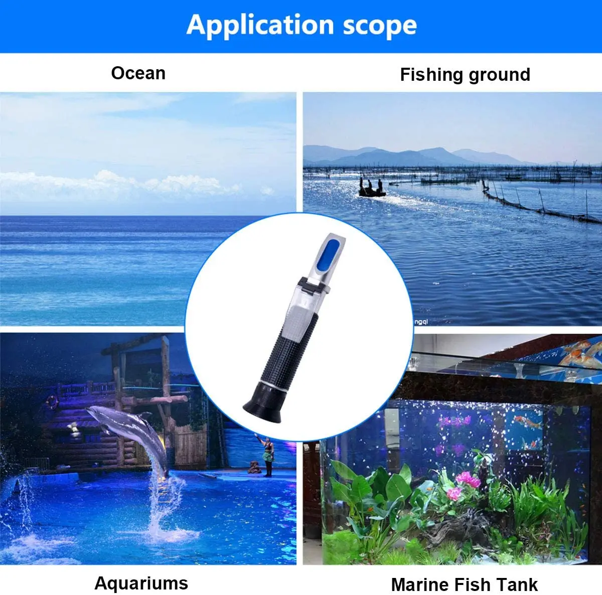 Salinity Refractometer Seawater Aquarium Marine Fishkeeping Salinity Meter with ATC Dual Scale for Replacement Saline Hydrometer