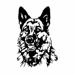 Funny Animal Car Sticker Vinyl Decal German Shepherd Dog Decal Waterproof Auto Accessories Black/Silver/white,17cm*11cm