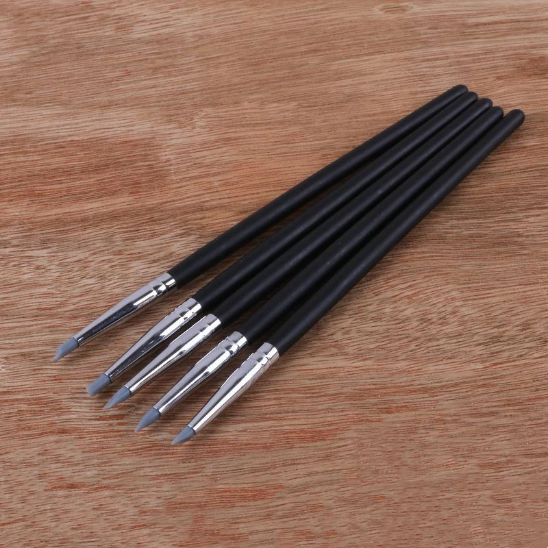 5 PCS Silicone Tip Color Shapers Brushes Clay Sculpture Shaping Modeling Tools Rubber Tip Paint Brushes for Paint Carve 3mm Tip