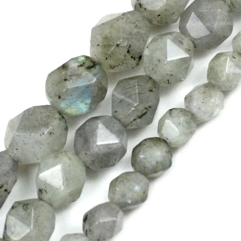 

Natural Stone Beads Faceted Grey Labradorite Round Loose Spacer Beads For Jewelry Making DIY Necklace Bracelet 6/8/10mm 15inches