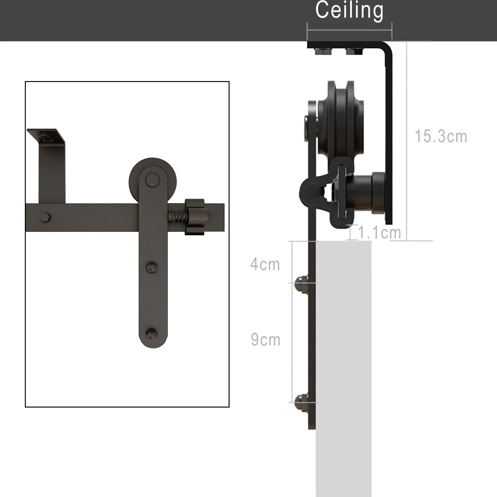 WOLFBIRD-Kit Hardware Porta celeiro completo, teto Bracket Rail Kit, fácil de instalar, porta deslizante, 4FT-13FT