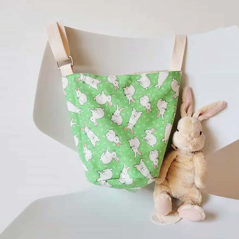 Organizador de dibujos animados para cuna de bebé, bolsas de almacenamiento para cama de recién nacido, bolsa portátil bordada para pañales, cubo para ropa de cama infantil