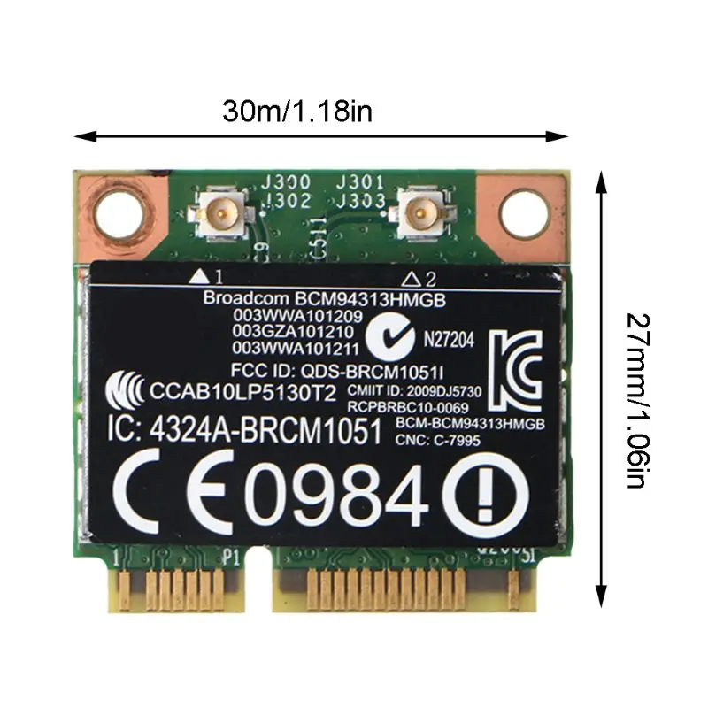 Para Broadcom BCM94313HMGB Wifi Bluetooth4.0 media Mini PCI-E tarjeta inalámbrica para-HP Q81F