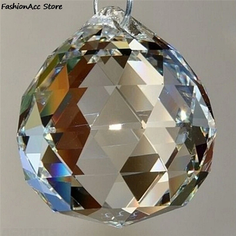 2020 Clear 20mm Faceted Glass Crystal Ball Prism Chandelier Crystal Parts Hanging Pendant Lighting Ball Suncatcher