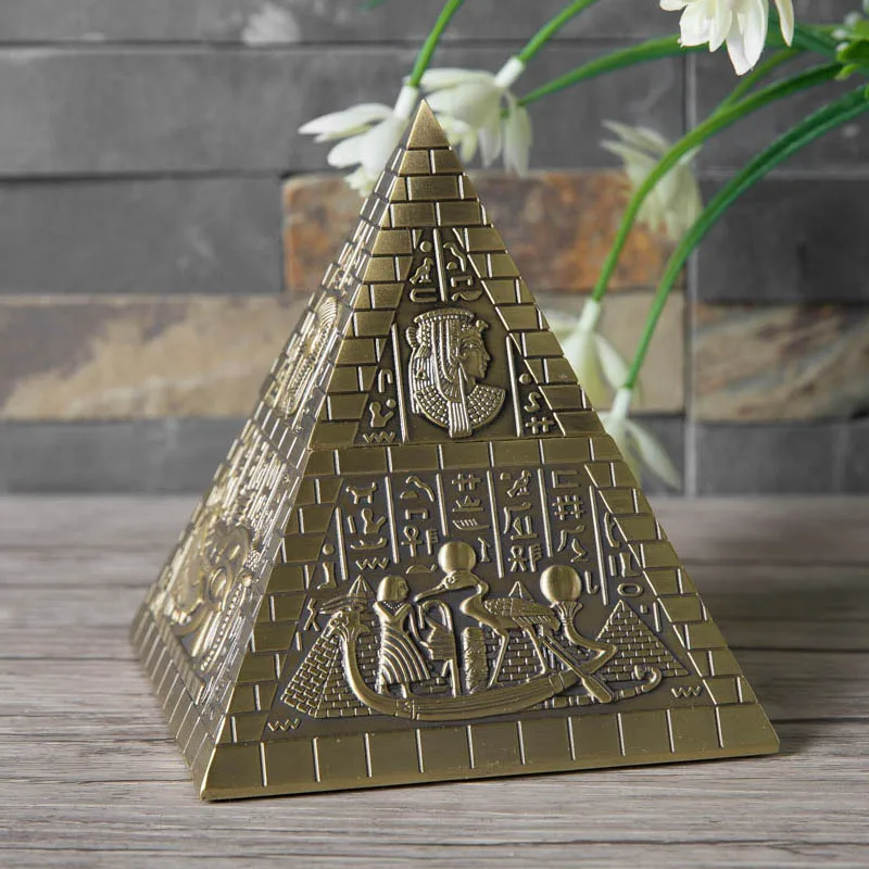 

Vintage Egyptian Pyramid Jewelry Organizer Display Travel Jewelry Case Boxes Travel Portable Jewelry Box Metal Storage Organizer