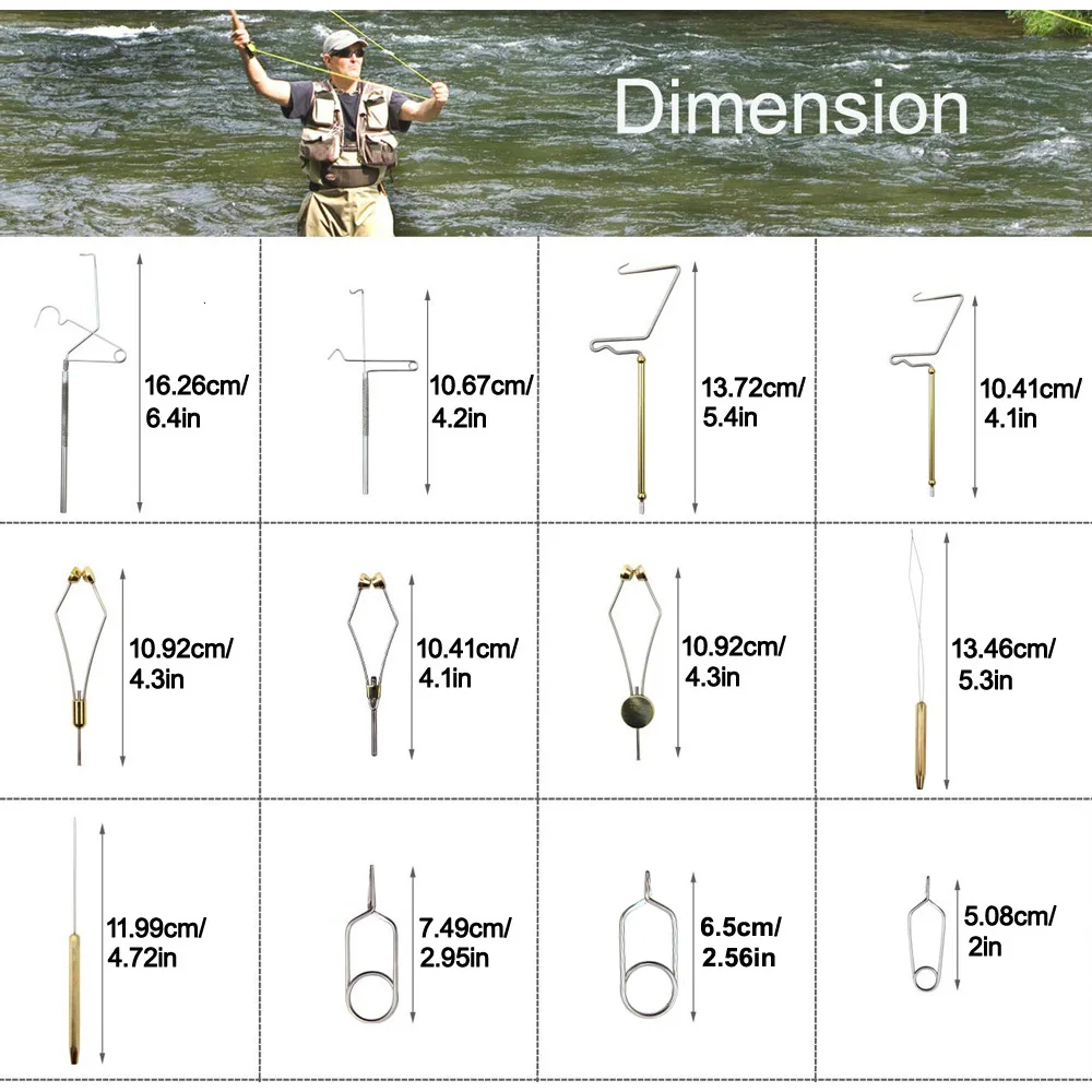 Fly Tying Strumento Hackle Pinza Doppiaggio Infila Aghi Supporto Frusta Finisher Maniglia Proiettile Supporto Della Bobina di Pesca a Mosca Strumenti