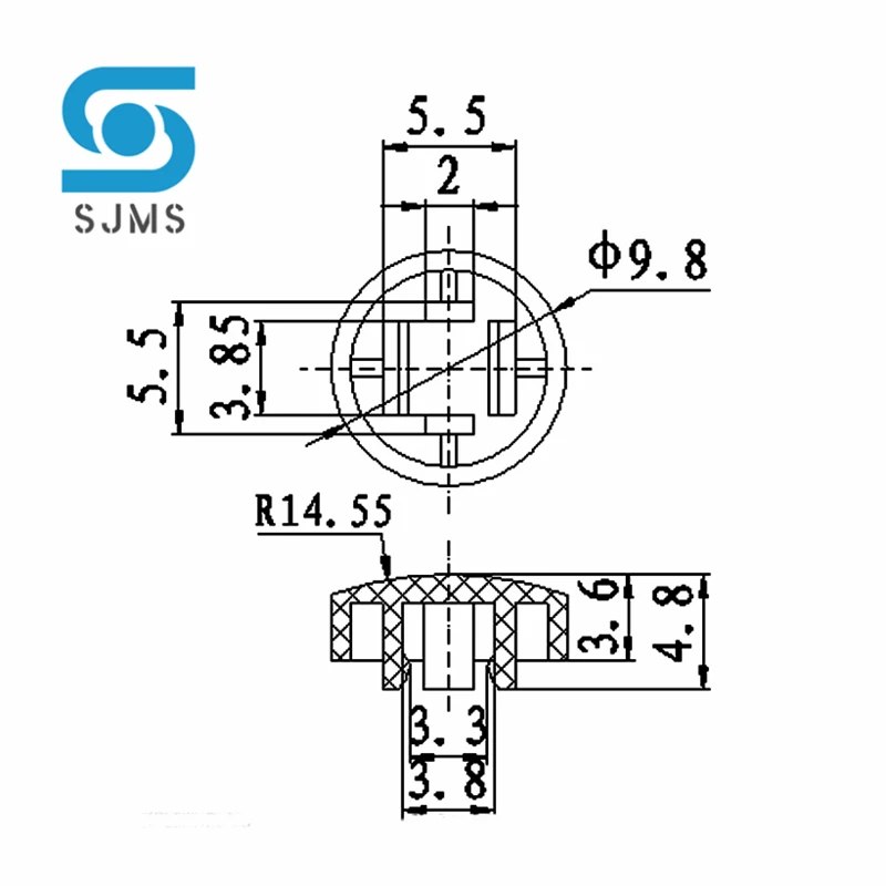 50PCS A25 Round Plastic Push Button Switch Cap 10MM Size 4.8*9.8mm For B3F-4055 12*12*7.3 Tact Tactile Button Switches Caps Hat