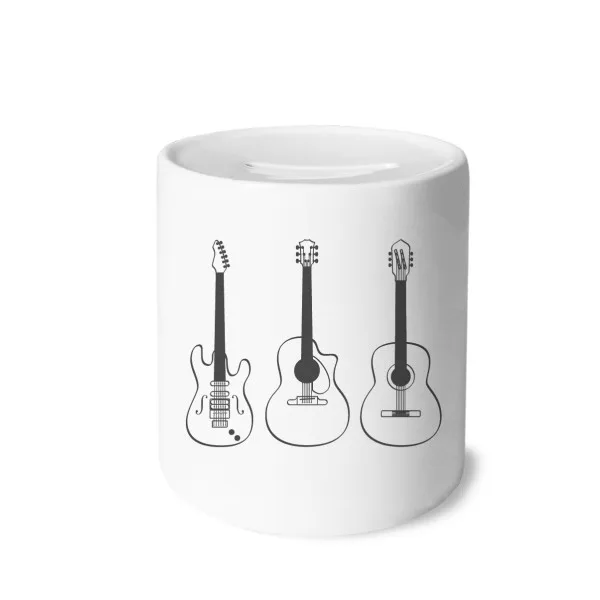 Guitar Music Instruments combination Guitar Money Box Saving Banks Ceramic Coin Case Kids Adults