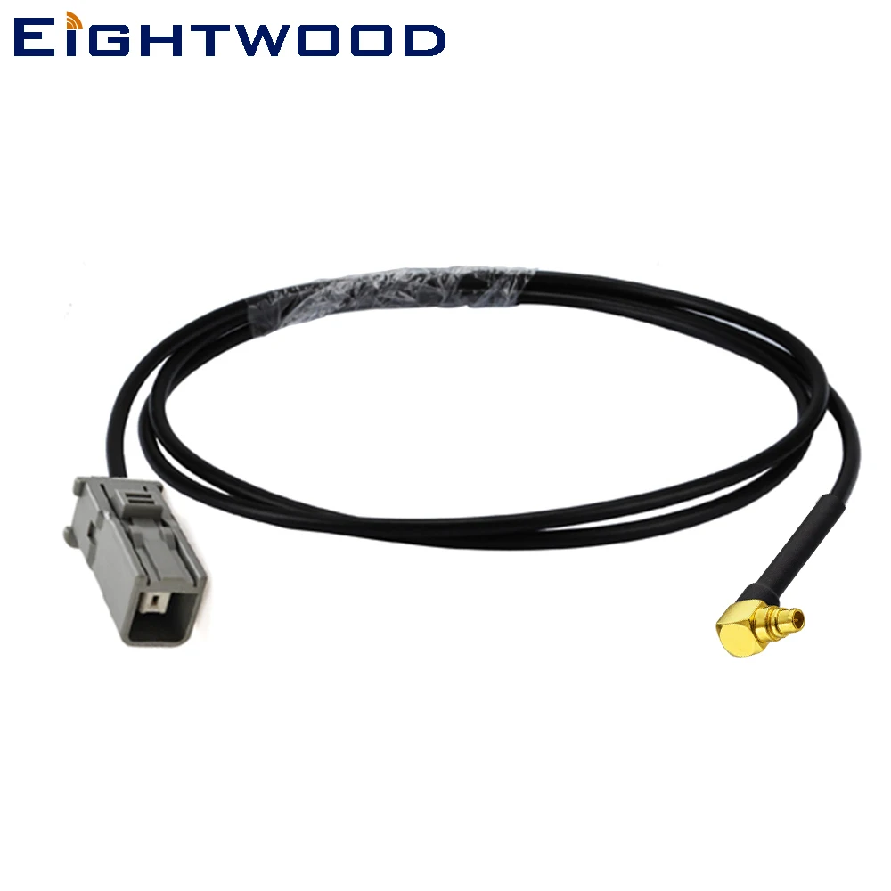 Eightwood Car GPS Antenna Adapter Cable 30cm Cable Assembly Jumper Wire MMCX Male Right Angle to HRS GT5 1S for JVC Pioneer Sony