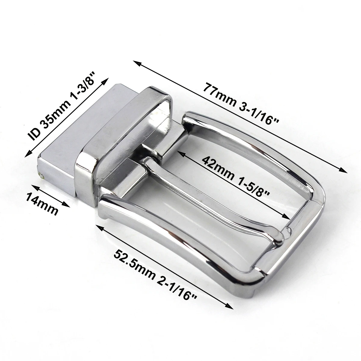 1pcs 35mm Metal Chrome Men Belt Buckle High-quality Clip Buckle Rotatable Bottom Single Pin Half Buckle Leather Craft Belt