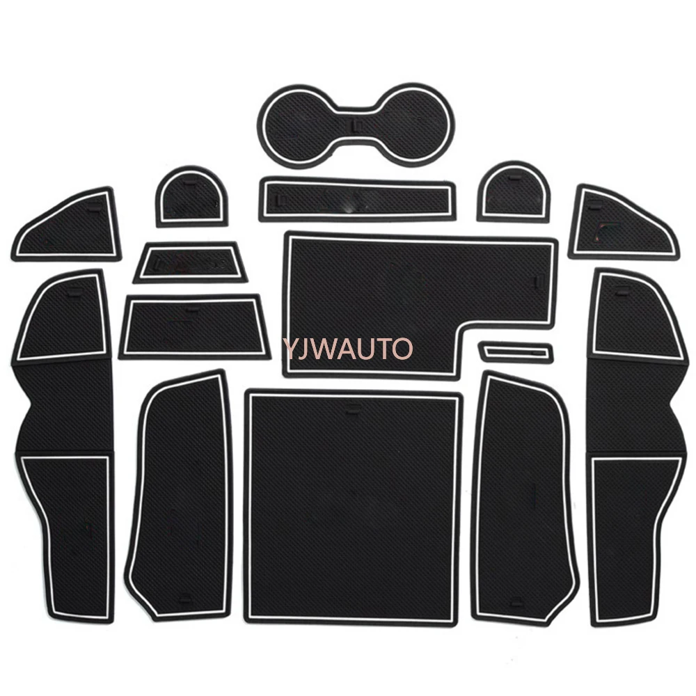 Door Slot Mat for Audi A4 2016-2019 Gate Groove Cushion Car Door Rubber Cup Holder Mats Anti-slip Carpets Position