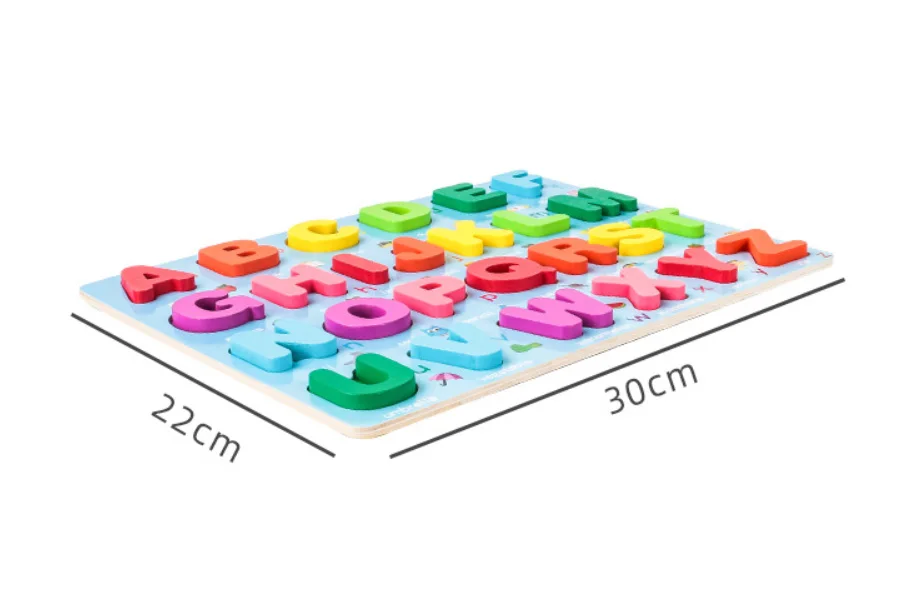 Rompecabezas de madera 3D para niños, juguete educativo Montessori, colorido, números, letras, formas geométricas, tablero de agarre cognitivo,