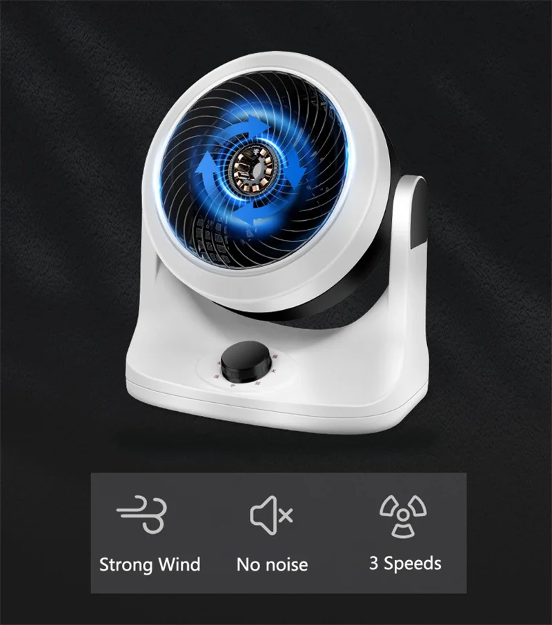 Kipas Mini Pendingin Udara Portabel Kipas Desktop Ultra-tenang Kreatif Kantor Kamar Tidur Listrik 3 Kecepatan Angin 220V 32W UK/US Plug FS08