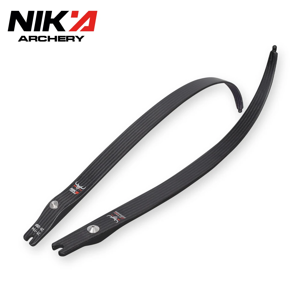 1 pair Nika Archery N3 Recurve Bow Limbs 55% Carbon Fiber with Small BULL Logo Limbs 22-46lbs Archery Recurve BOW