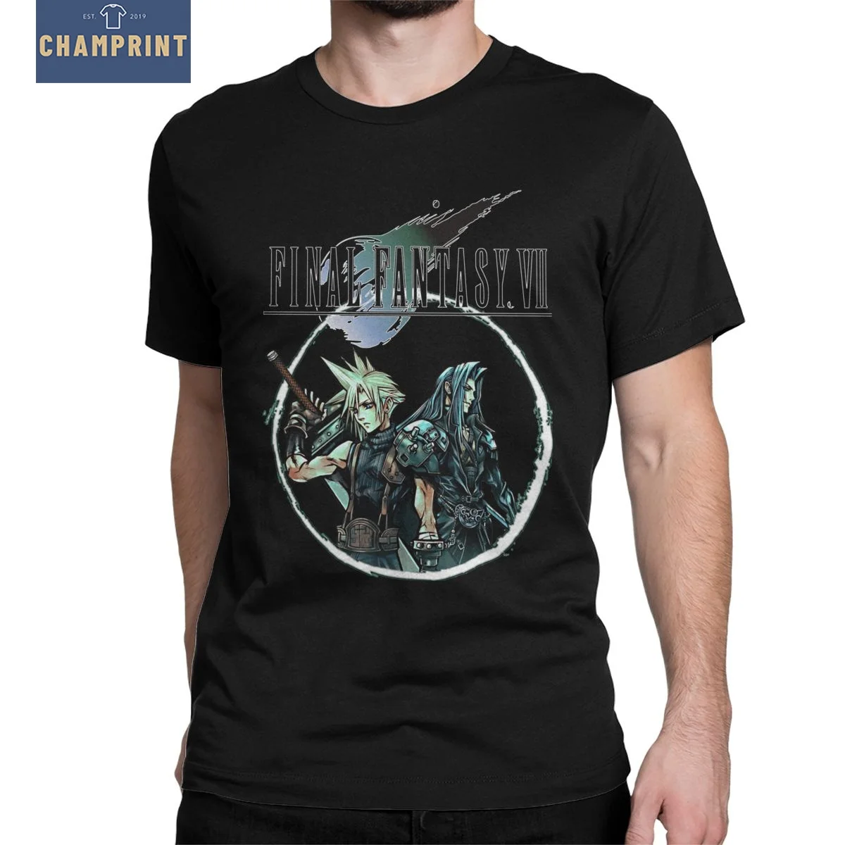 Men\'s Final Fantasy VII Cloud Sephiroth T Shirts Pure Cotton Clothes Short Sleeve Crew Neck Tee Shirt New Arrival T-Shirts