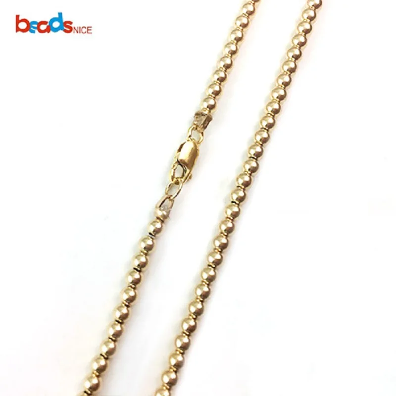 

Beadsnice Gold Filled Choker 3mm Beaded Chain Necklace for Women Dainty Jewelry Gift for Her ID39911