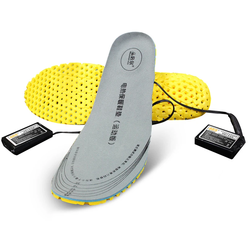 WARMSPACE electric heated shoe insoles keep warm at constant temperature with rechargeable lithium battery