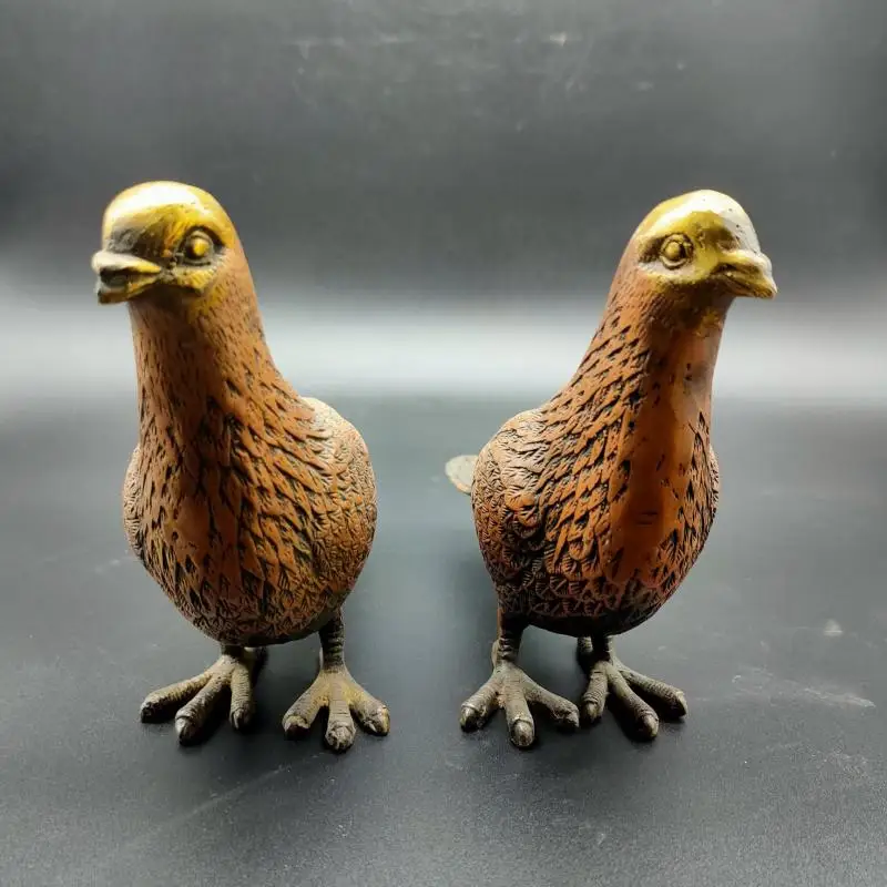 

Copper China's archaize pure brass Pigeon Dove Animal statue Peace representative A pair 1316 G