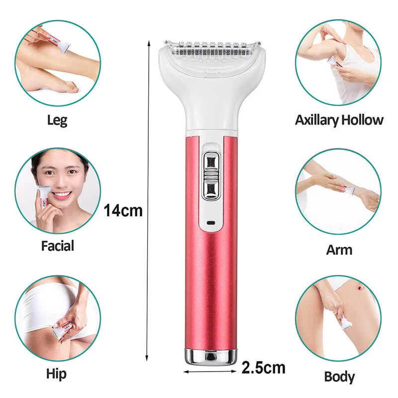 Razors 5 In 1 Electric Hair Remover Rechargeable Shaver Nose Hair Trimmer Eyebrow Shaper Leg Armpit Bikini Trimmer Lady Epilator