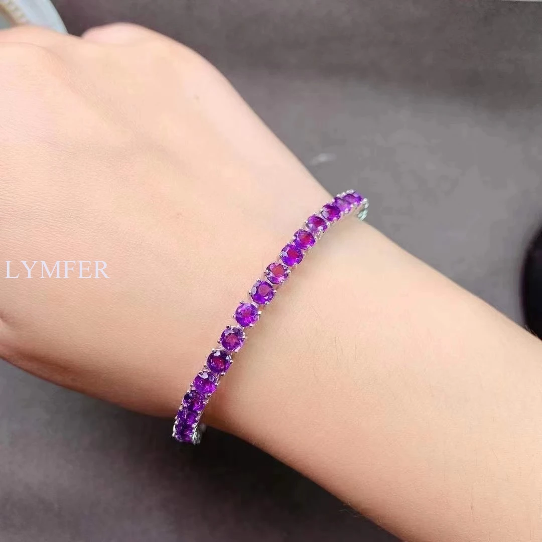 

Natural amethyst Bracelet 925 Sterling Silver Lady simple and exquisite shopkeeper recommends birthday gifts