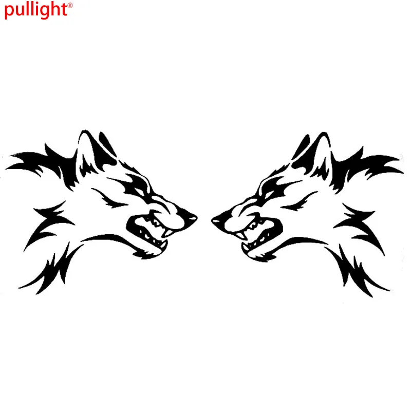 

2x Large Tribal Wolf Head Flames Car Stickers autocaravana motorhome Vinyl Decals Side Graphics stickers Car accessories