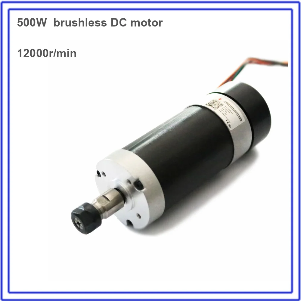 

500W Brushless Spindle 60Ncm 12000rpm DC 48V 55mm Motor ER11 Collets for CNC Drilling Milling Carving Metal Plastic Wood Working