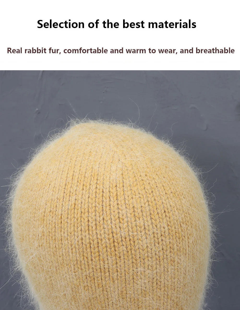 2021 neue Kaninchen pelz mode winter und Herbst Frauen Neue Ankunft Beliebte Damen Beanie Cap Hohe Qualität Modische Gestrickte Hüte – Detail 8