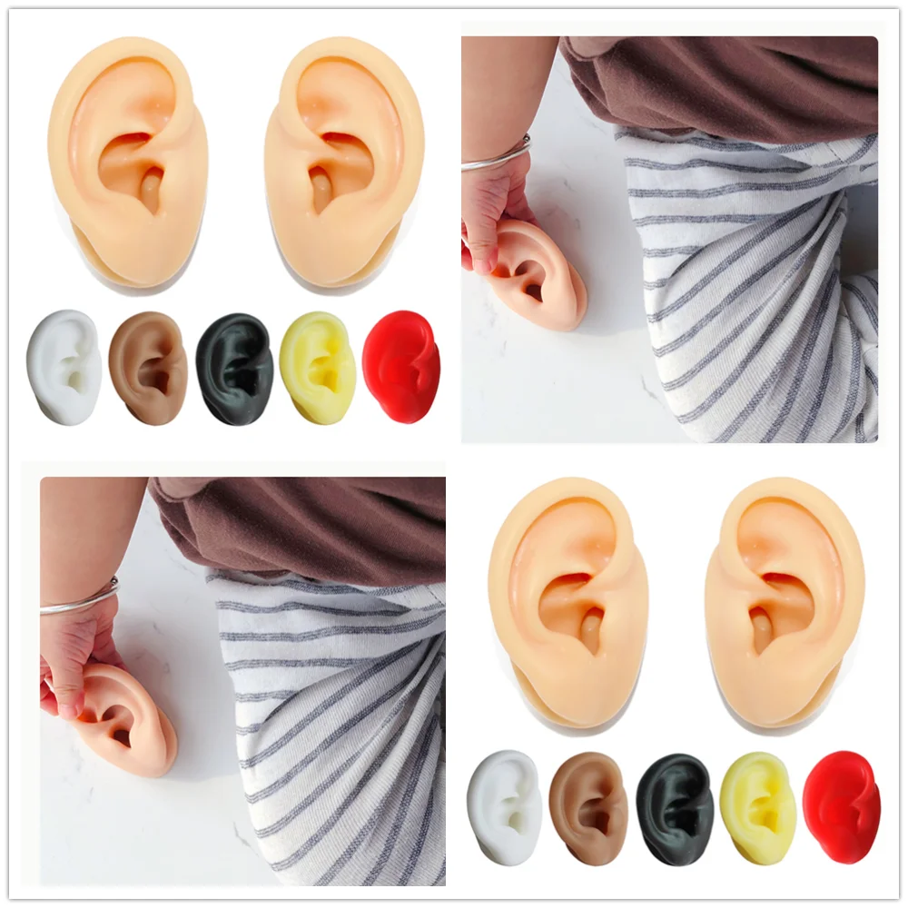 1 Pieces New Silicone Ear Model Professional Practice Piercing Tools Earring Ear Stud Display Tools Can Be Reused Body Jewelry