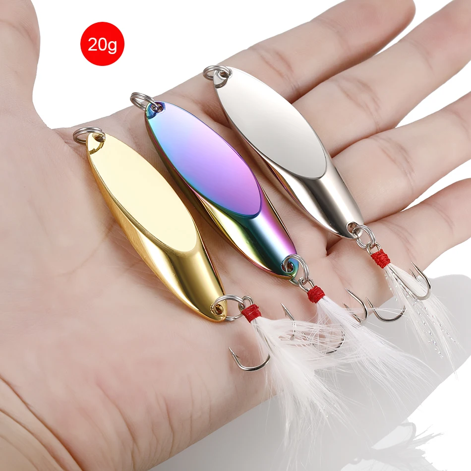 1pcs Metal Spinner Spoon Lures Trout Fishing Lure Hard Bait Sequins Paillette Artificial Baits Spinnerbait Fish Tools 2.5g-42g