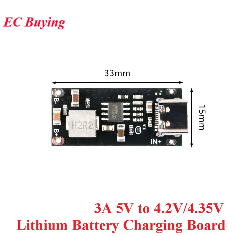 3A Polymer Ternary Lithium Battery Quick Fast Charging Charger Board Power Module Type-C USB 5V to 4.2V 4.35V IP2312 CC/CV