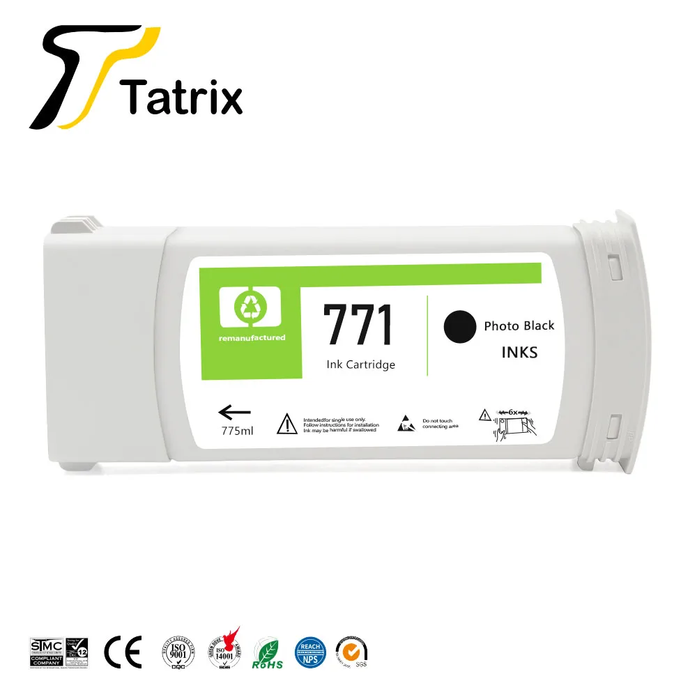 Tatrix For HP 771 Reborned Ink Cartridges With Pigment Ink For HP z6200 z6600 z6800 Printers