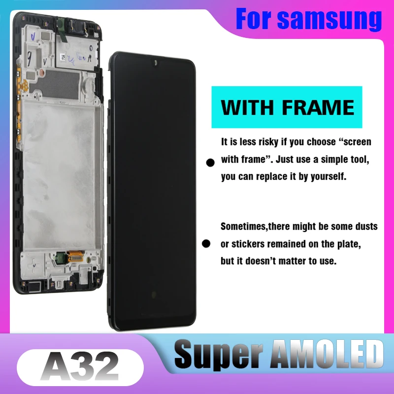 6.4'' Super AMOLED Display For Samsung A32 4G A325 A325F A325M LCD Display Touch Screen Digitizer Assembly Replacement Parts