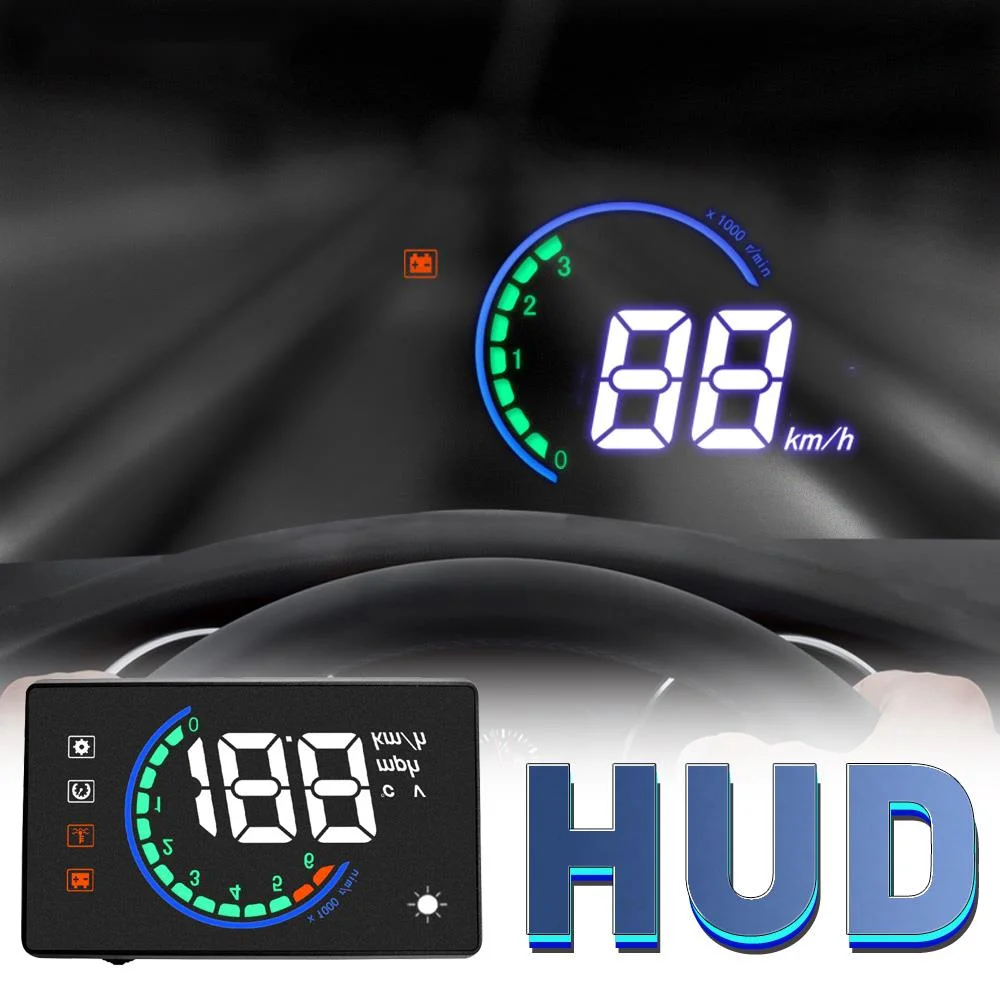 

New HUD H6 Head-Up Display OBD2 Speedometer Car Windscreen Speed Projector Overspeed RPM Voltage Alarm 2020