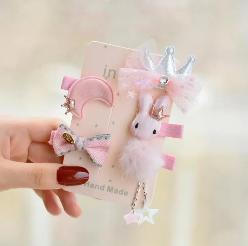 Lazos para el pelo de oso para niña, pinzas para el pelo de flores para bebé, accesorios para el cabello, pasadores, horquillas, 5 unidades, TZ85