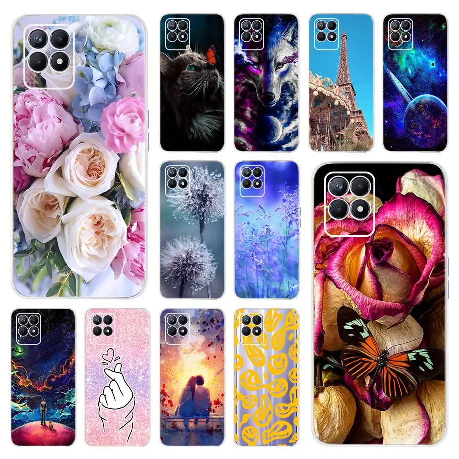 For Capa Realme 8 Pro Case Colorful Flower Printed Back Cover For Realme 8i 2021 Soft Case Fundas on Realme8 8 i 8Pro Bumper Bag