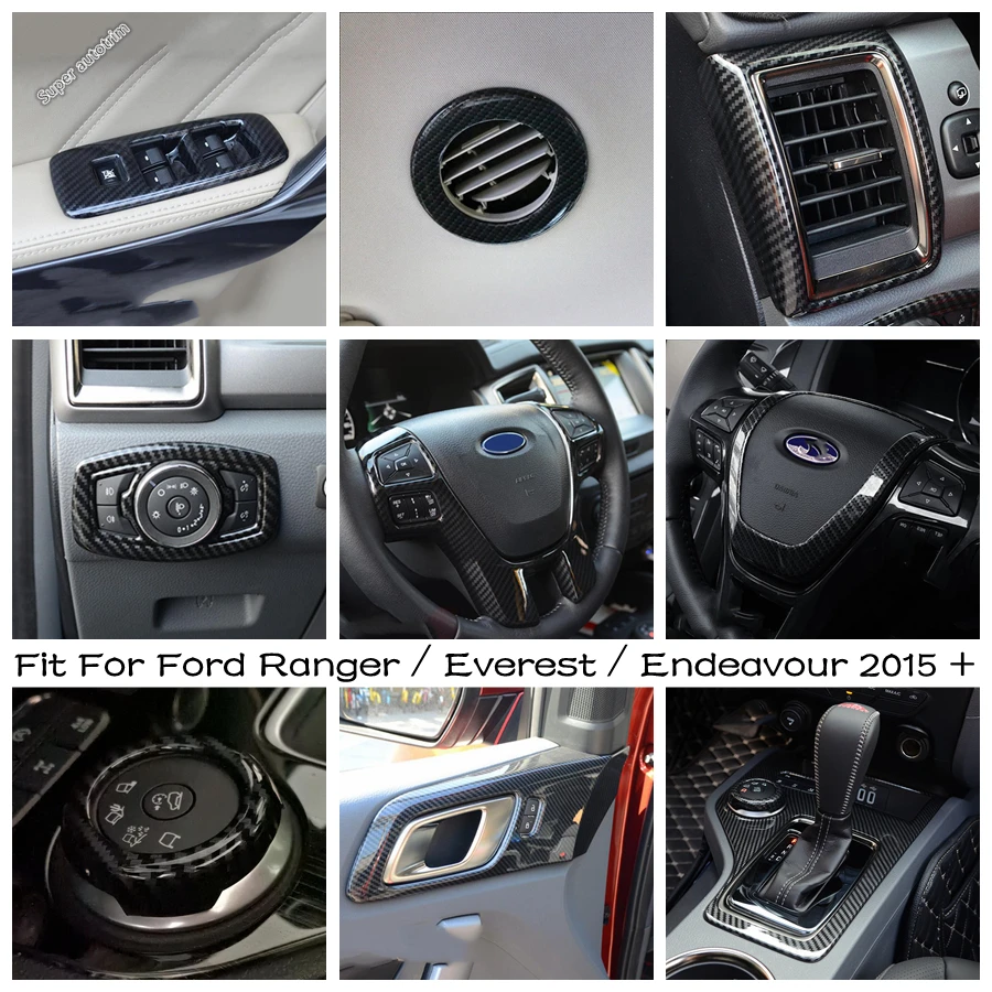 

Window Lift / Steering Wheel / Gear Shift Panel / Head Light Cover Trim Accessories For Ford Ranger/Everest /Endeavour 2015-2020