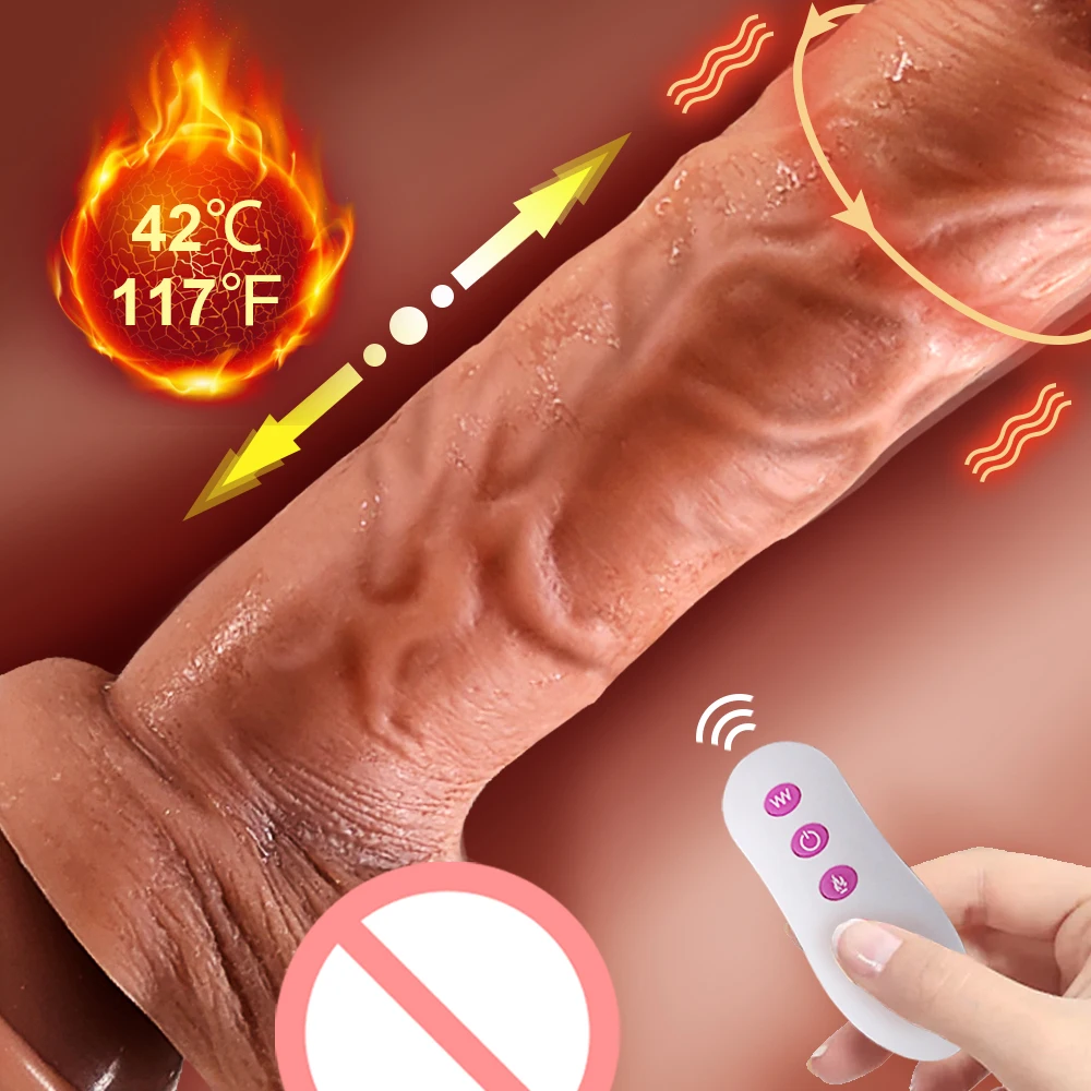 Wireless Remote Thrusting Dildo Vibrator Layer Silicone Super Big Heating Realistic Penis Dildos Sex Toys For Women Adults Shop